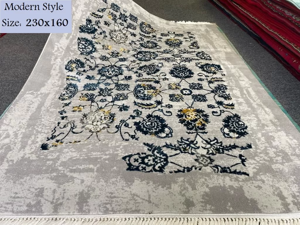 Modern Style Rug, Size: 230×160, Machine made, Mixture of Cotton and Polyester With exchange warranty. Imported directly from Iran.