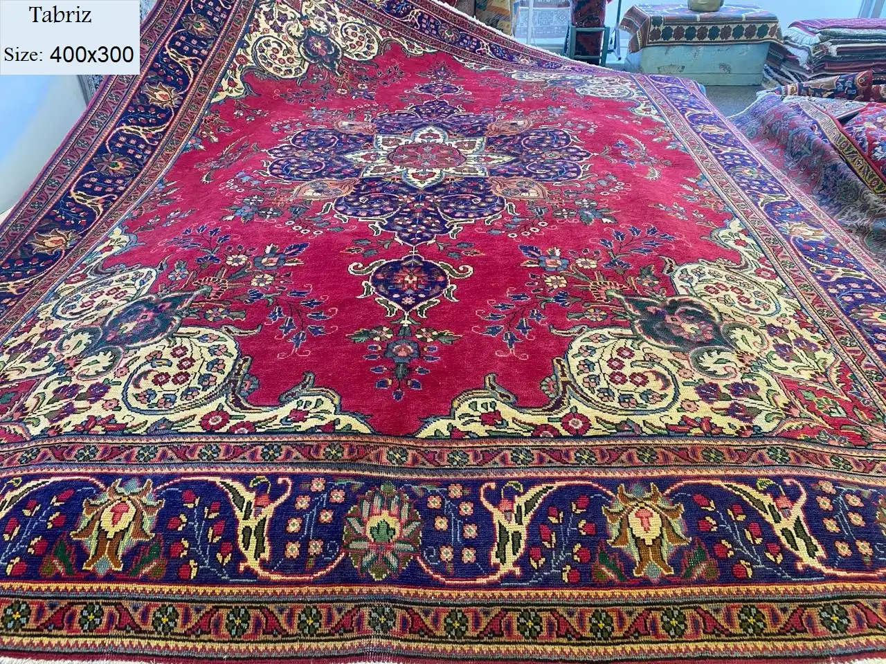 Handmade Tabriz, Size:400x300,Natural Wool and dye With certificate of authenticity and exchange warranty. Imported directly from Iran.