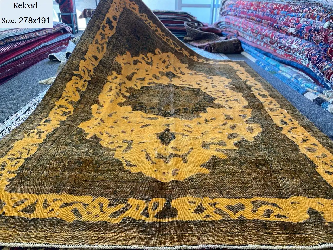 Reloaded Rug, Size:278x191, Hand Knotted, Faded genuine vintage Persian Rug, With certificate of authenticity and exchange warranty. Imported directly from Iran.