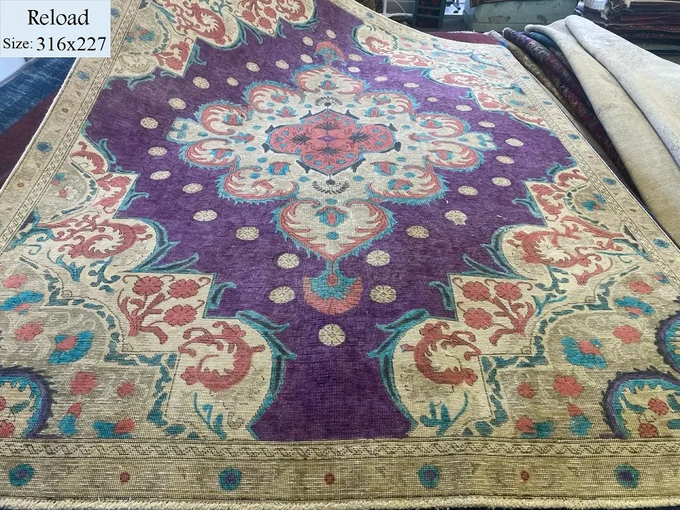 Oriental Reload Rug, Size:316x227 cm, Hand Knotted, Faded genuine vintage Persian Rug, Valuation certificate of R35000 and exchange warranty. Imported directly from Iran.